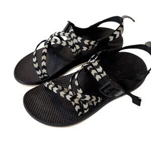 Chaco Women's Sz 6 ZX1 Ecotread Black White Classic Sport Sandals Hiking Trail